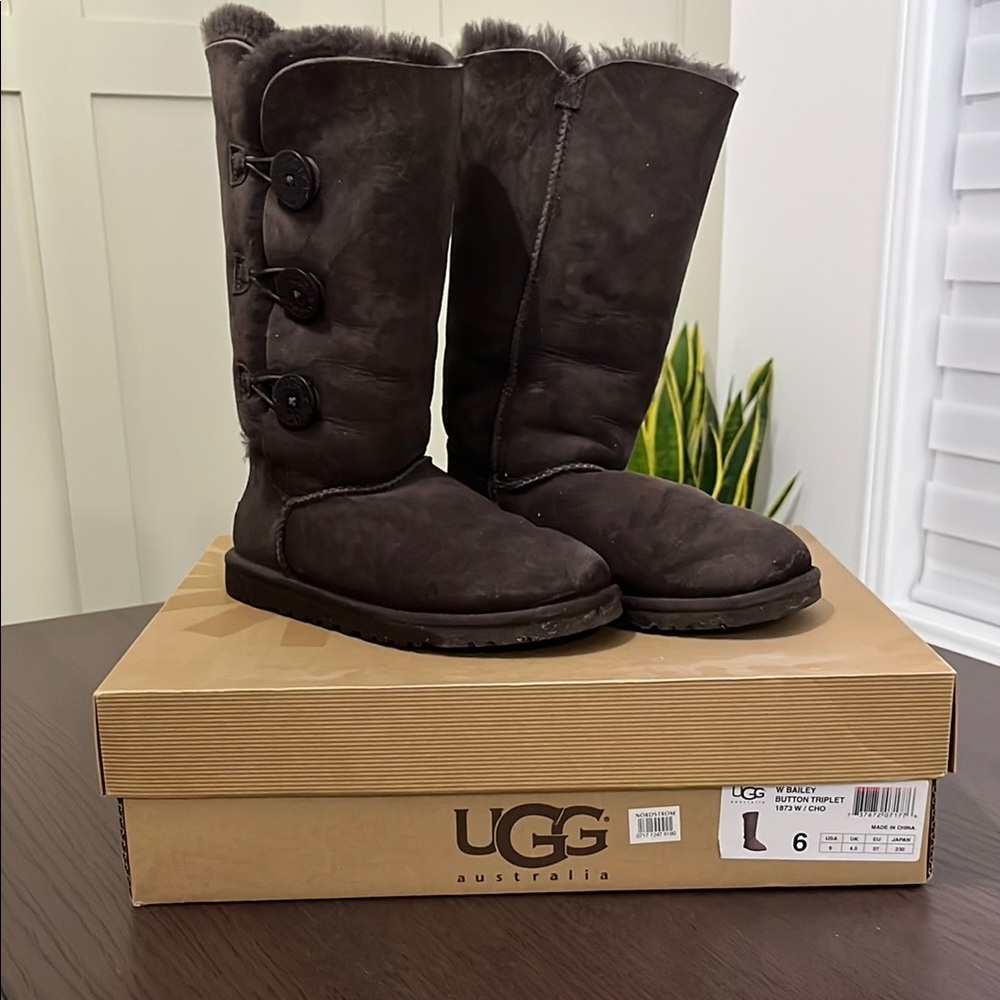 UGG Australia Bailey Button Boots - Chocolate Brown